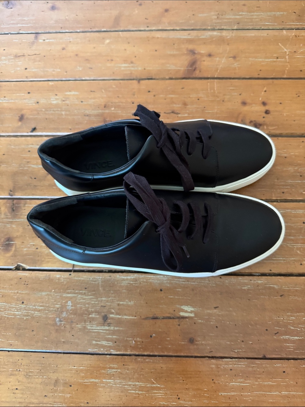 Vince Black Sneakers with White Outsole